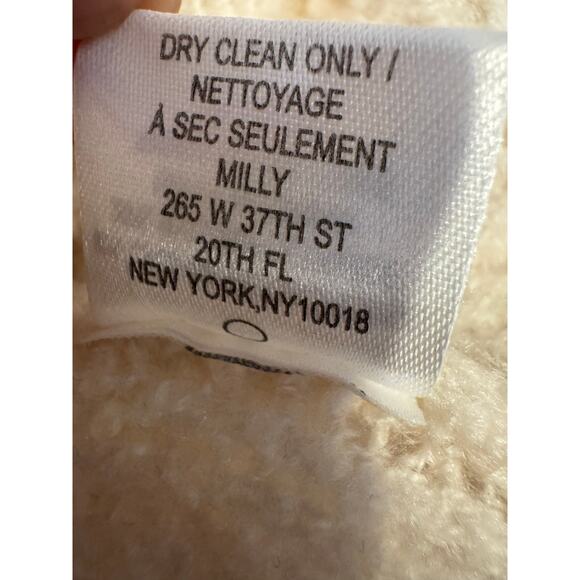 Milly Cloud Cashmere Blend Cream Sleeveless Sweater Medium - Picture 7 of 8